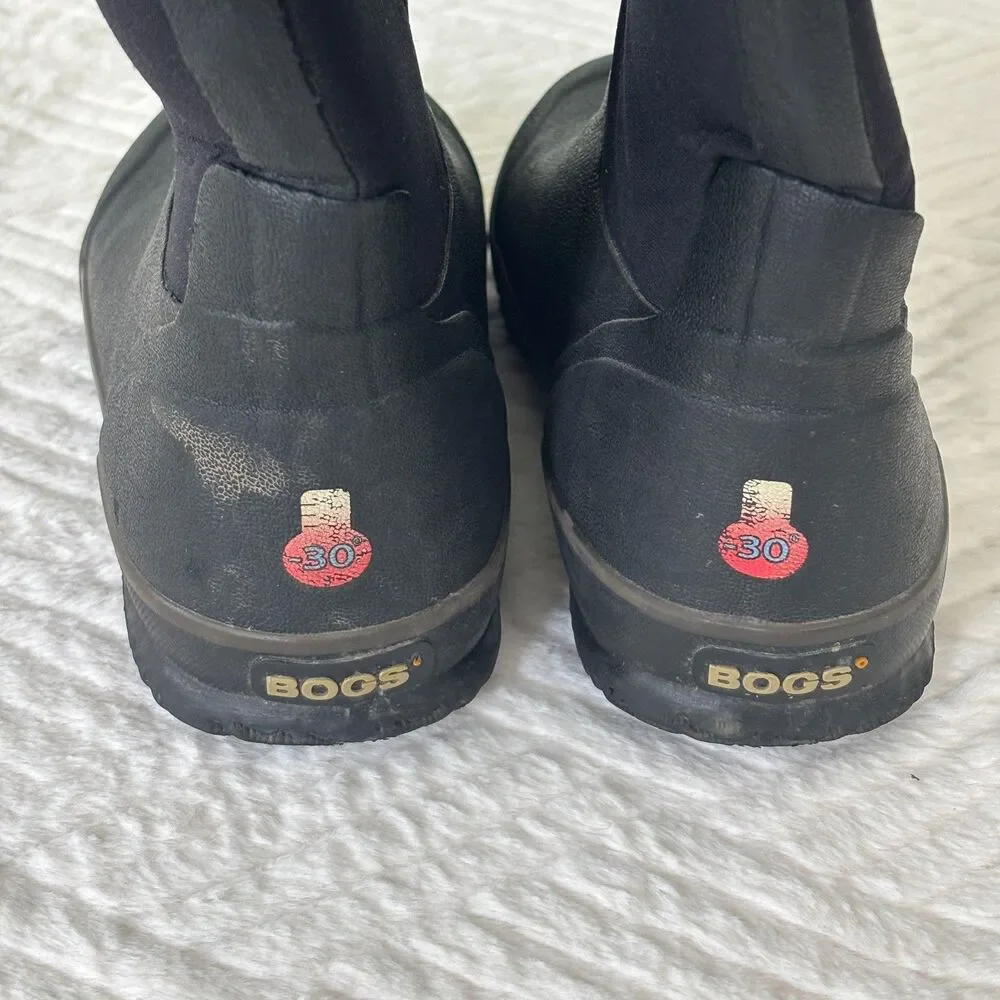 Bogs Kids Size 5 Classic High Black Waterproof Insulated Winter Rain Boots EU38
